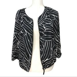 Anthro Hei Hei Black White Ahora Bomber Jacket S